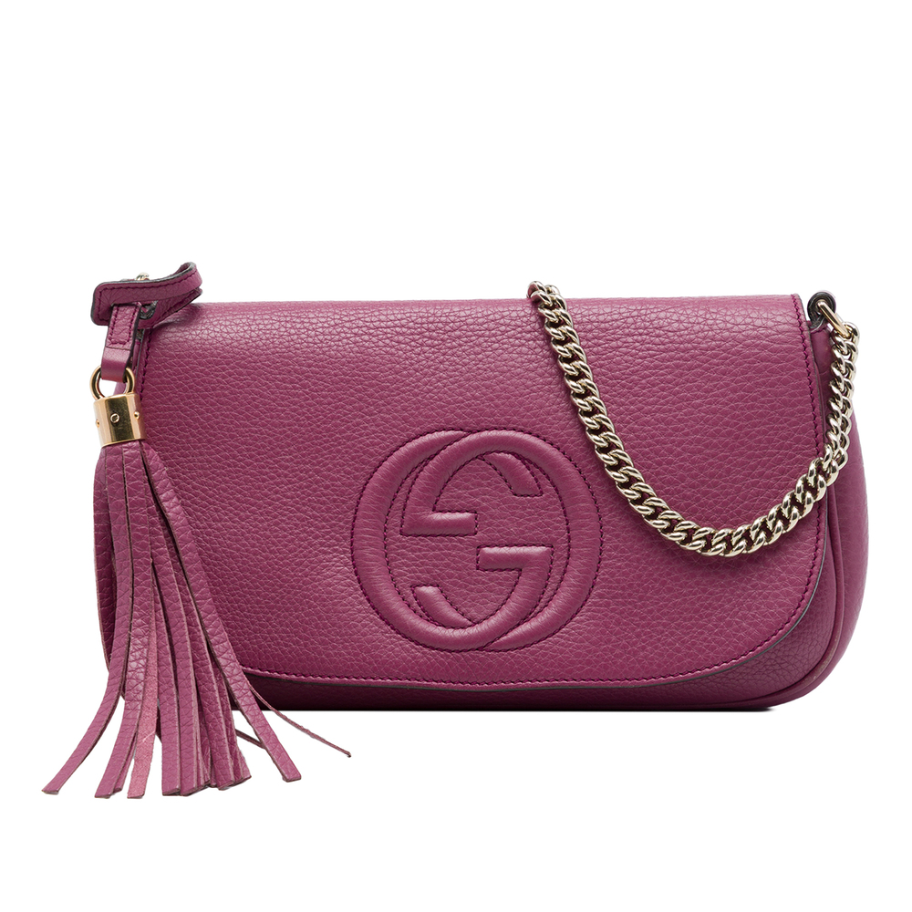 Pre-Loved Gucci Medium Calfskin Soho Chain Flap Crossbody